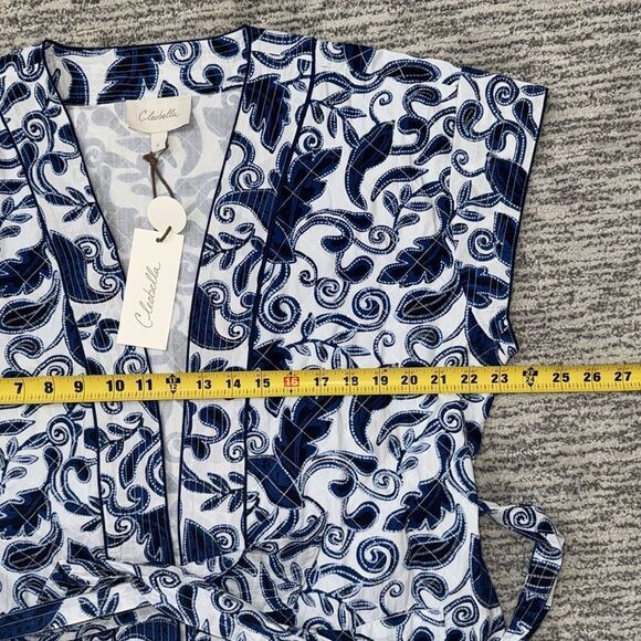 New Cleobella Tayla Wrap Vest Top in Azulejo Large Blue/White Revolve - Picture 9 of 16